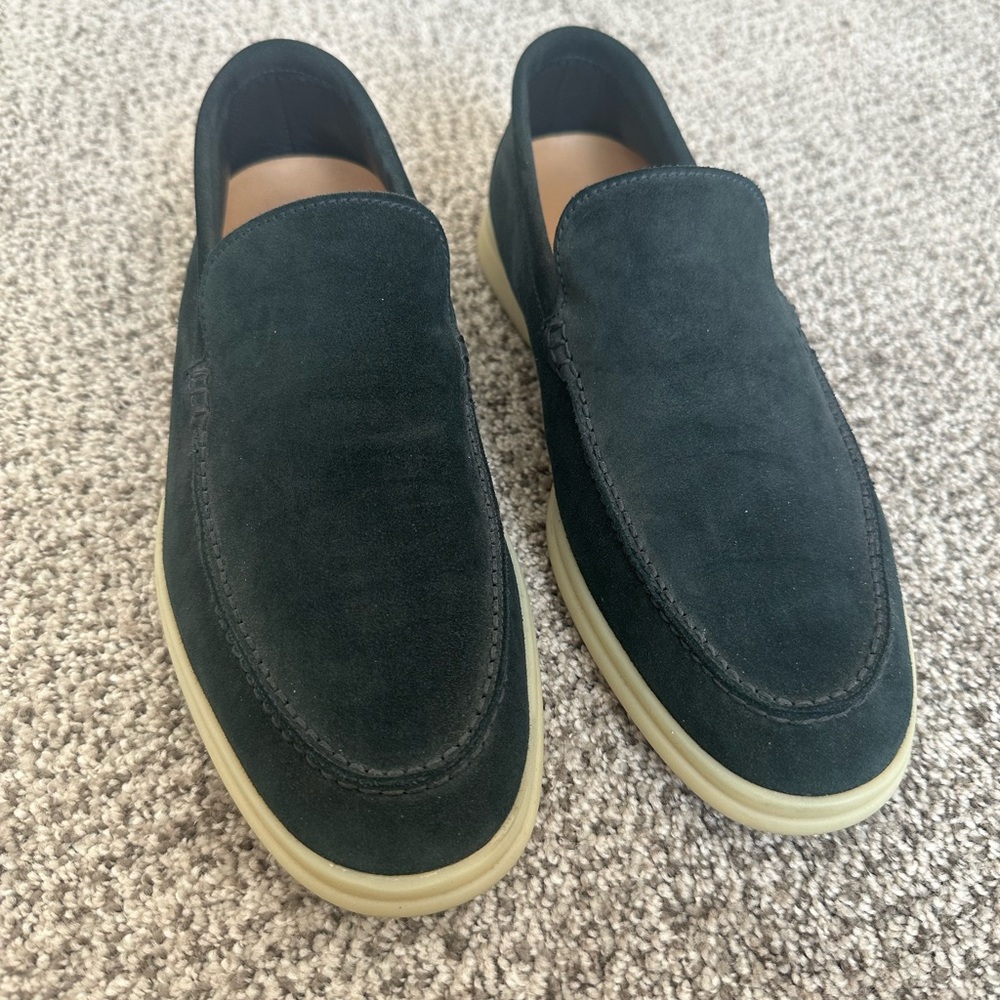 Loro Piana Men’s Summer Walk Suede Loafers, size 40 1/2